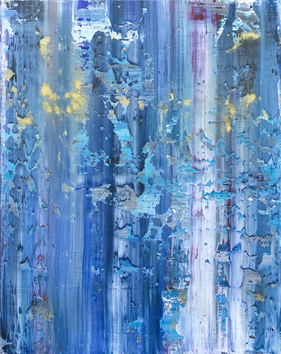 Acrylic and gold dust on canvas